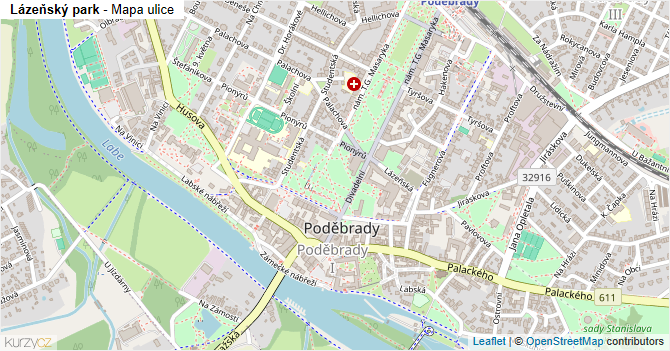 Lázeňský park - mapa ulice