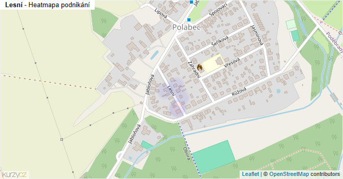 Lesní - mapa podnikání