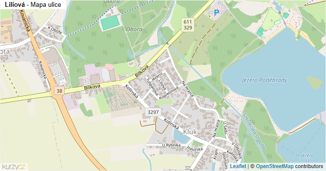 Liliová - mapa ulice