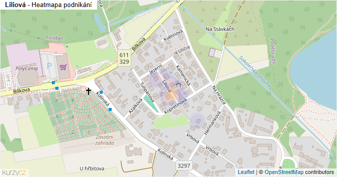 Liliová - mapa podnikání