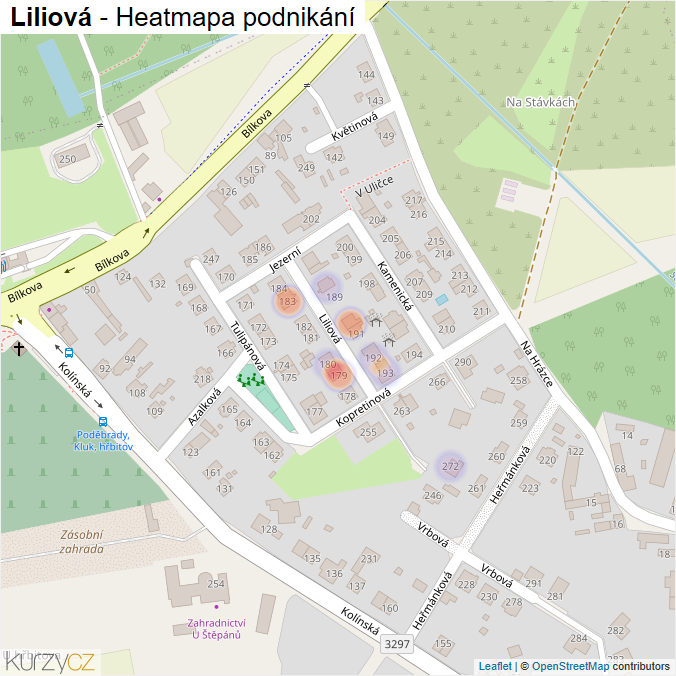 Mapa Liliová - Firmy v ulici.