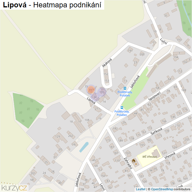 Mapa Lipová - Firmy v ulici.