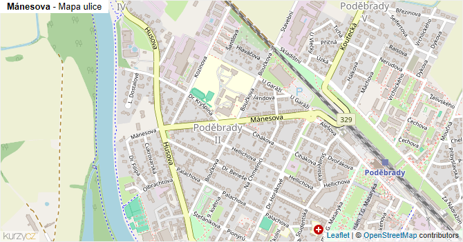 Mánesova - mapa ulice