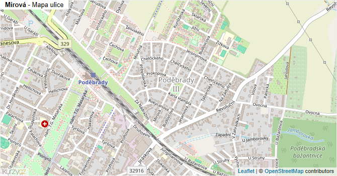 Mírová - mapa ulice