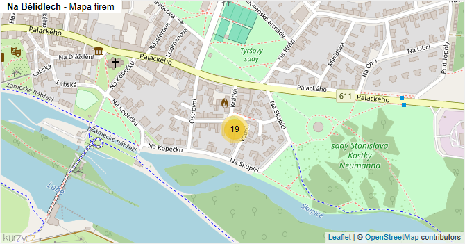 Na Bělidlech - mapa firem