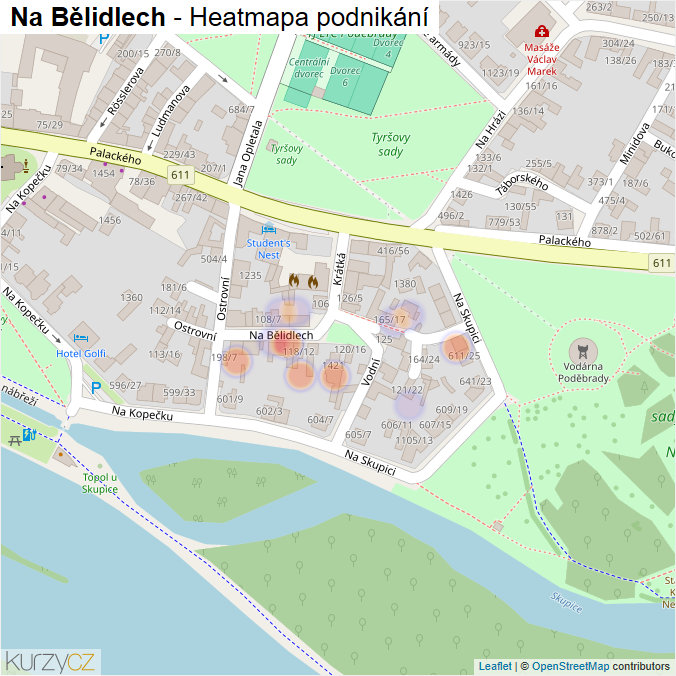Mapa Na Bělidlech - Firmy v ulici.