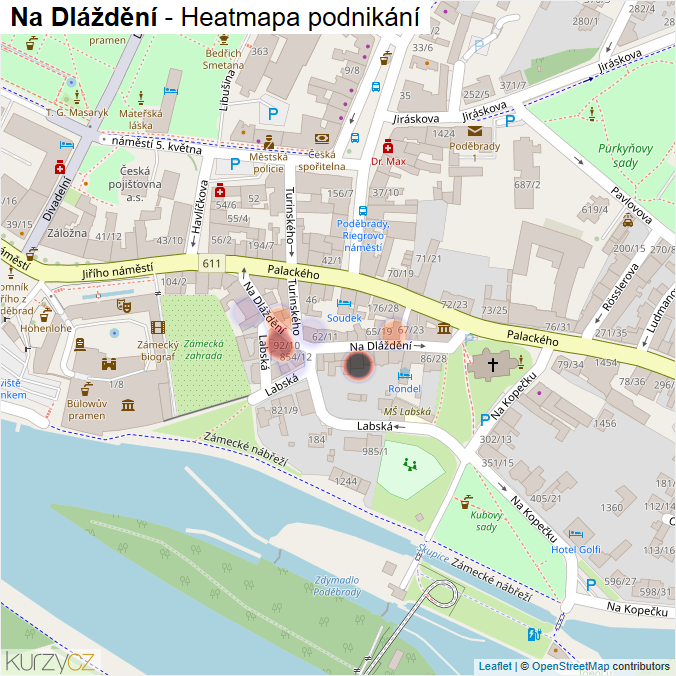 Mapa Na Dláždění - Firmy v ulici.
