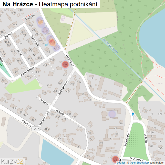 Mapa Na Hrázce - Firmy v ulici.