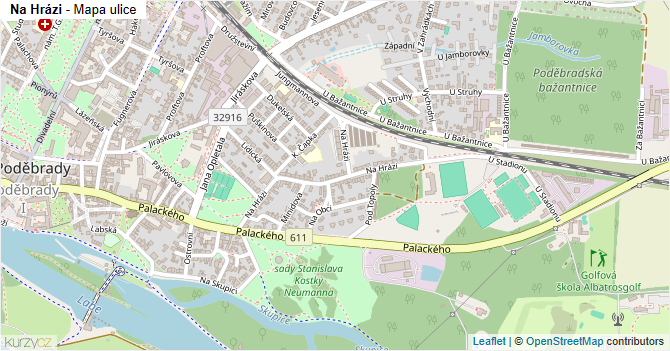 Na Hrázi - mapa ulice