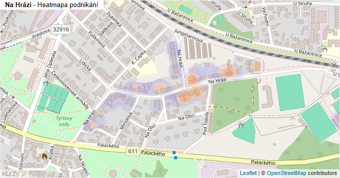 Na Hrázi - mapa podnikání