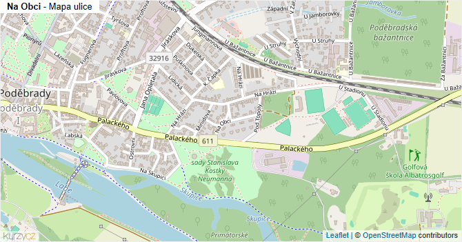 Na Obci - mapa ulice