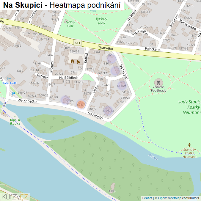 Mapa Na Skupici - Firmy v ulici.
