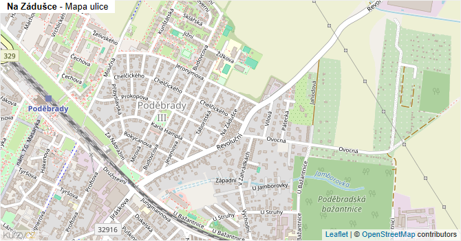 Na Zádušce - mapa ulice