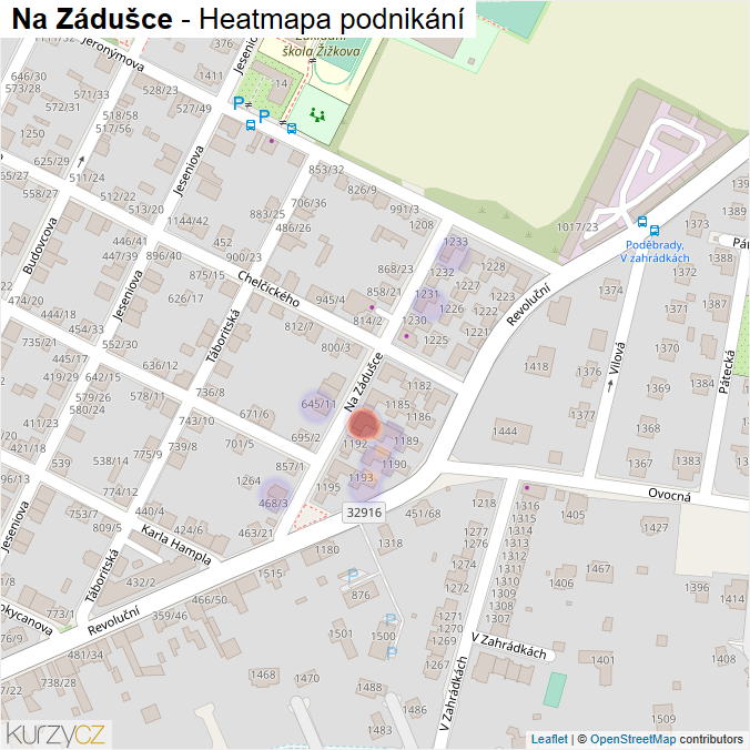 Mapa Na Zádušce - Firmy v ulici.