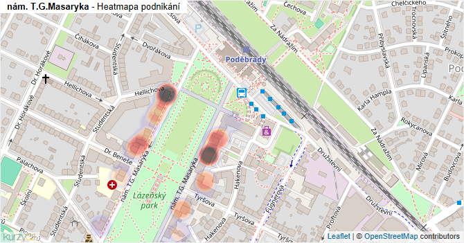 nám. T.G.Masaryka - mapa podnikání
