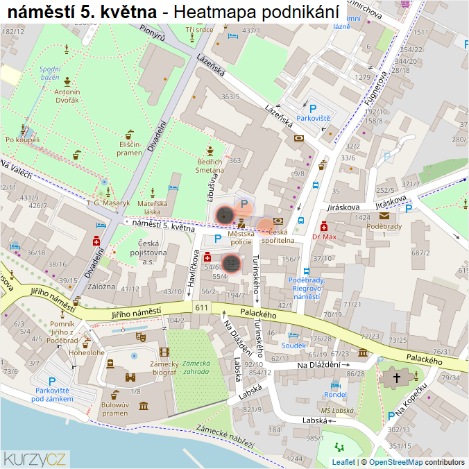 Mapa náměstí 5. května - Firmy v ulici.