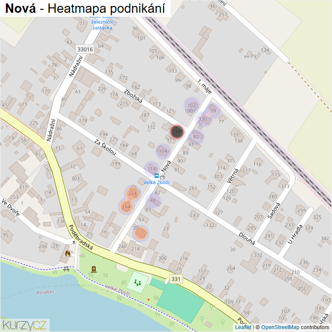 Mapa Nová - Firmy v ulici.