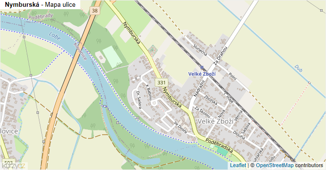 Nymburská - mapa ulice