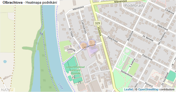 Olbrachtova - mapa podnikání