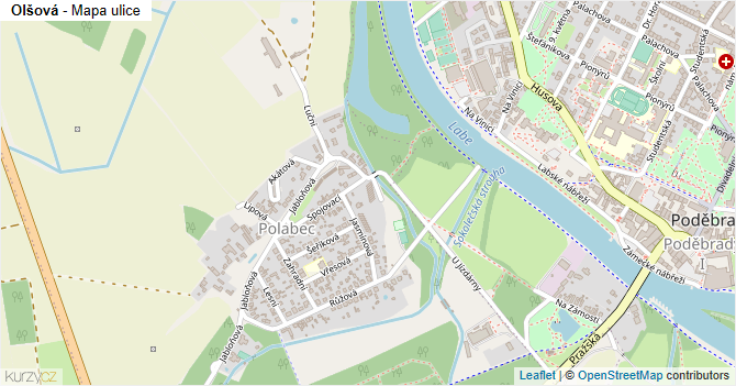 Olšová - mapa ulice