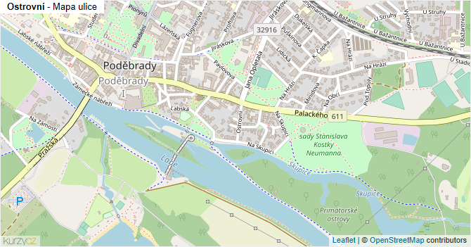 Ostrovní - mapa ulice