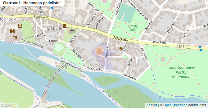Ostrovní - mapa podnikání