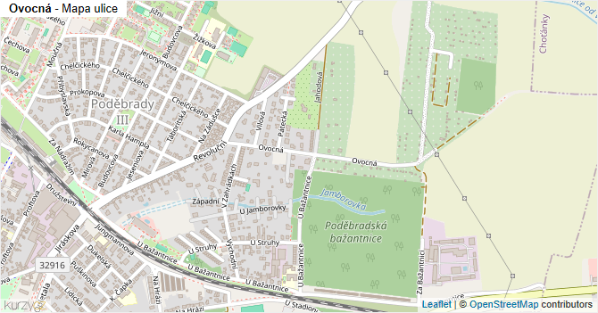 Ovocná - mapa ulice