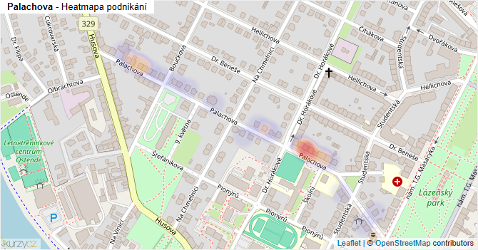 Palachova - mapa podnikání