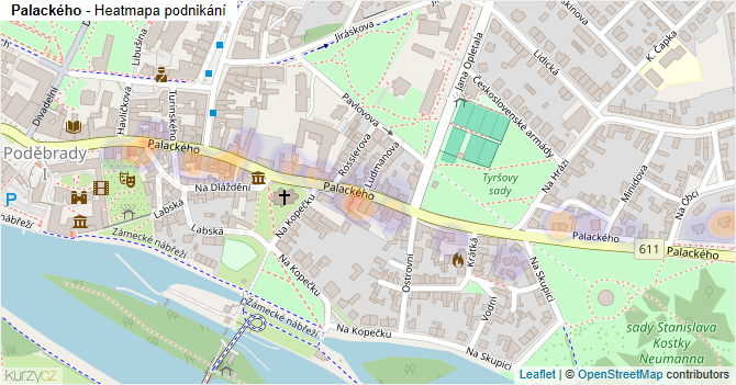 Palackého - mapa podnikání