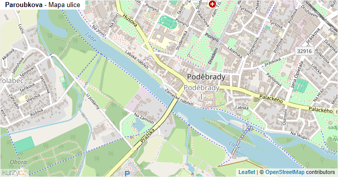 Paroubkova - mapa ulice