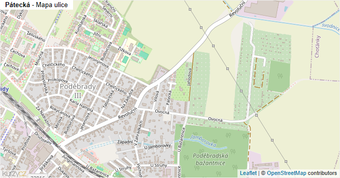 Pátecká - mapa ulice
