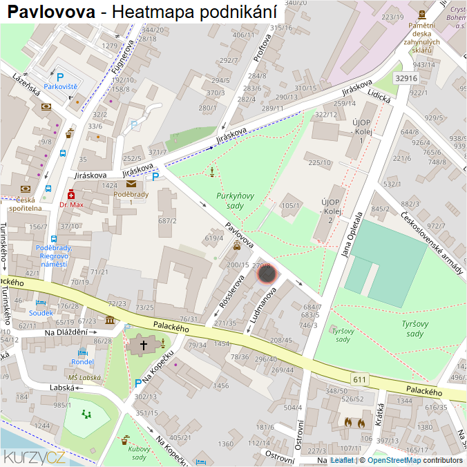 Mapa Pavlovova - Firmy v ulici.