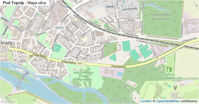 Pod Topoly - mapa ulice