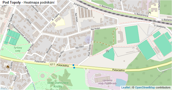 Pod Topoly - mapa podnikání