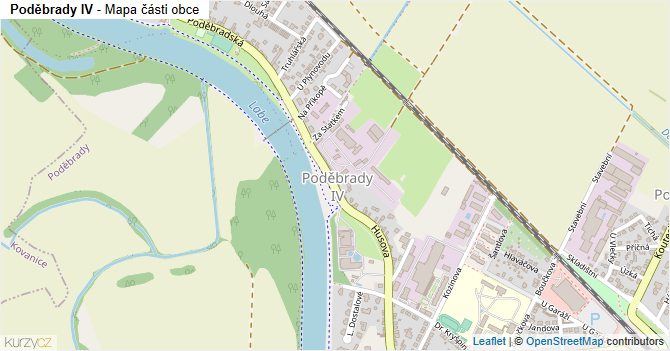 Poděbrady IV - mapa části obce