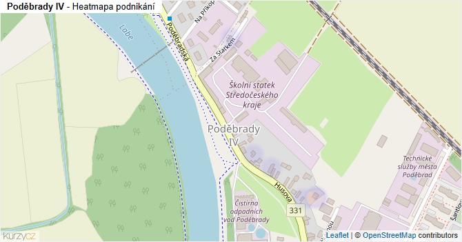 Poděbrady IV - mapa podnikání