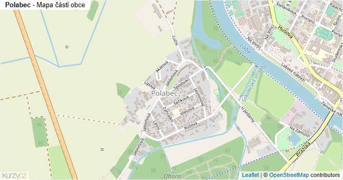 Polabec - mapa části obce