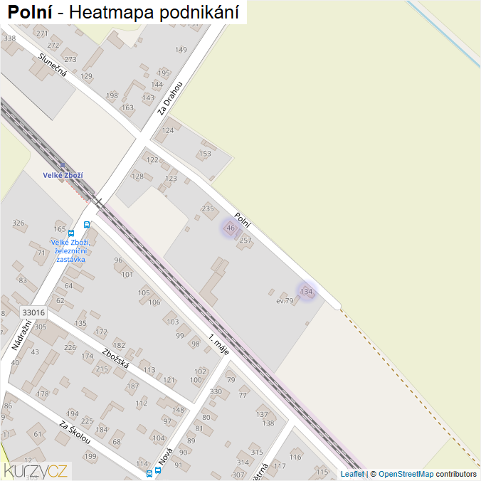 Mapa Polní - Firmy v ulici.