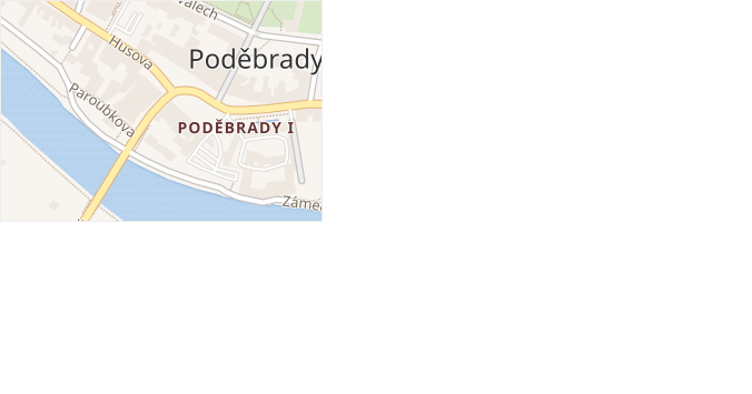 Pražská v obci Poděbrady - mapa ulice