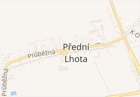 Průběžná v obci Poděbrady - mapa ulice
