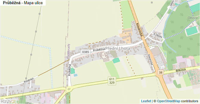 Průběžná - mapa ulice