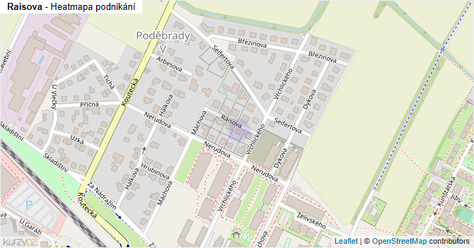Raisova - mapa podnikání