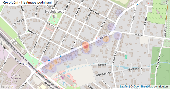 Revoluční - mapa podnikání