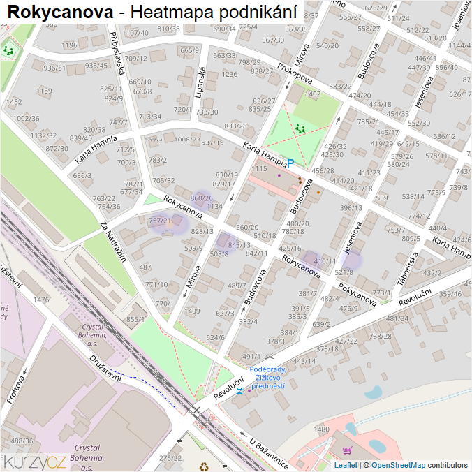 Mapa Rokycanova - Firmy v ulici.