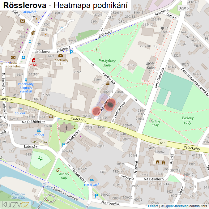 Mapa Rösslerova - Firmy v ulici.