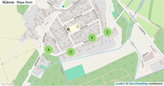 Růžová - mapa firem