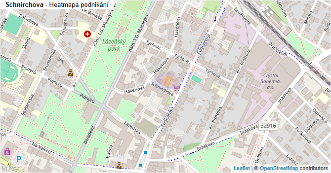 Schnirchova - mapa podnikání