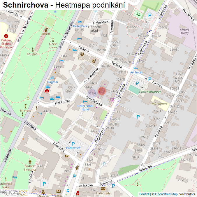 Mapa Schnirchova - Firmy v ulici.