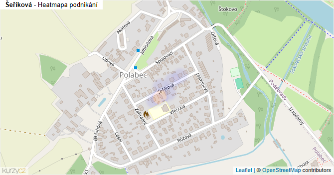 Šeříková - mapa podnikání