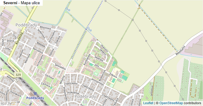 Severní - mapa ulice